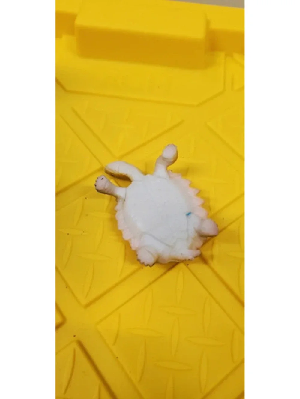 Vintage Plastic Turtle Figurine Yellow/Pink Toy Animal Mini Figure